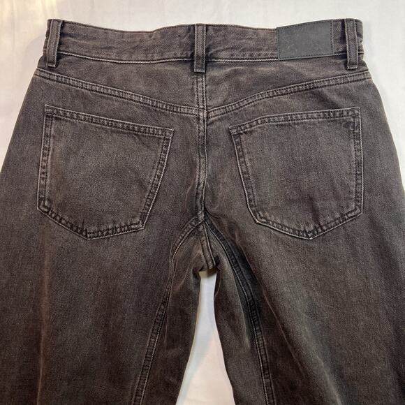 Madewell The Darted Barrel Leg Jeans Petite Size 26P Black Button Fly Boho Denim - Picture 8 of 16